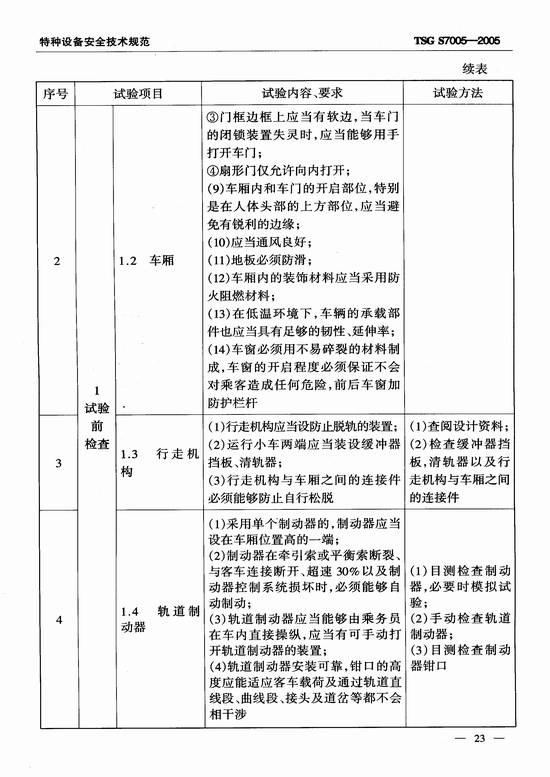 客运索道部件型式试验细则（TSG S7005-2005）
