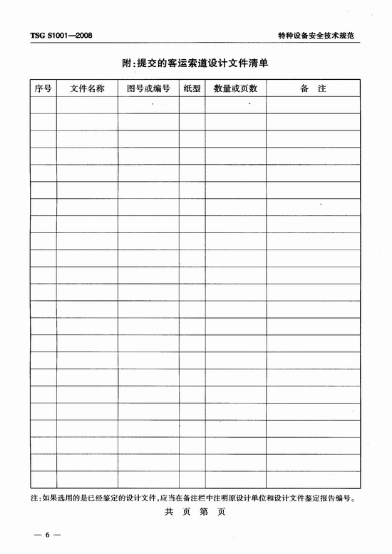 客运索道设计文件鉴定规则(TSG S1001-2008)