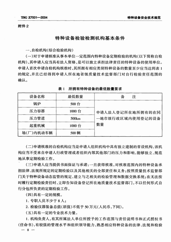 特种设备检验检测机构核准规则(TSG Z7001-2004)
