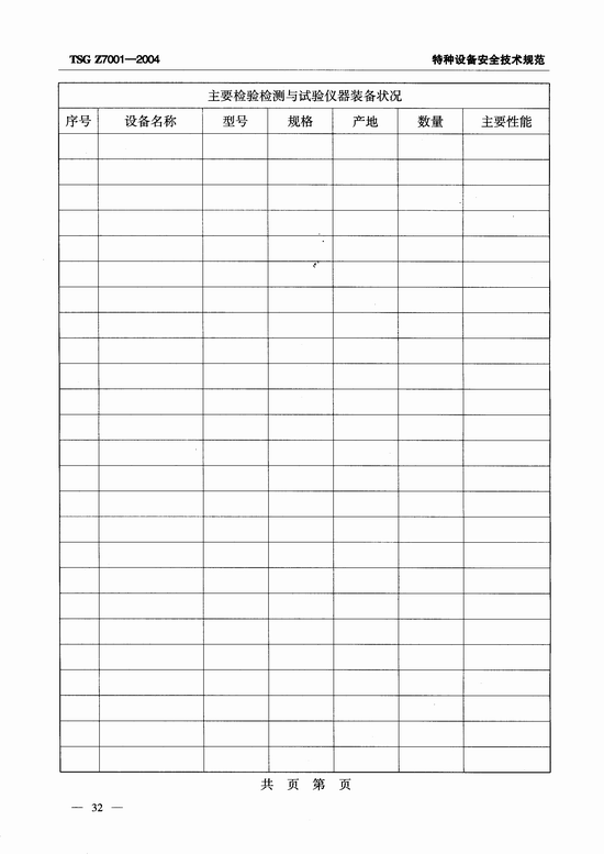 特种设备检验检测机构核准规则(TSG Z7001-2004)
